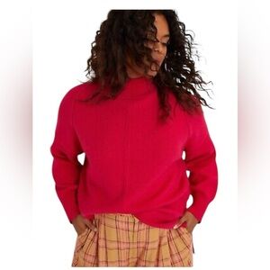 Maeve by Anthropologie Crystal Mock Turtleneck Knit Tunic Chunky Sweater SZ S